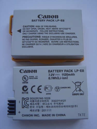 Batteria originale canon e8 - batteria, lp-e8